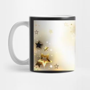 White Background with Gold Stars Mug